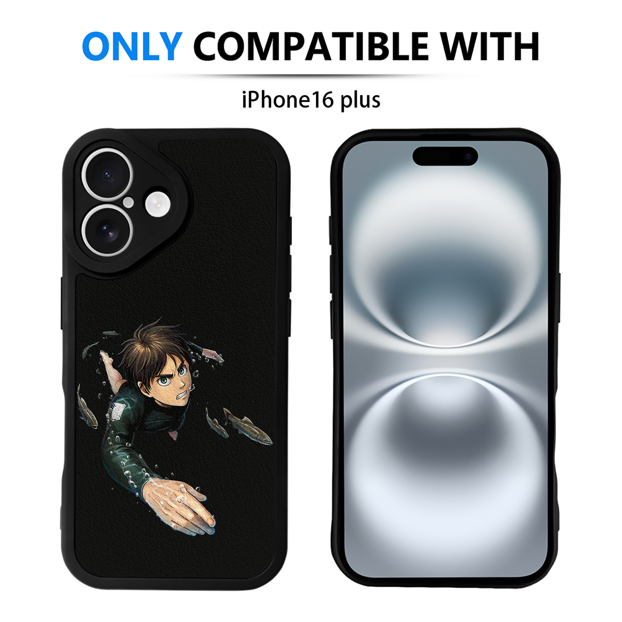 （画像用） 進撃の巨人 エレン･イェーガー Attack on Titan Eren Jäger 【iPhone 16シリーズ対応】シリコンスマホケース（レザー調） 材質：シリコン